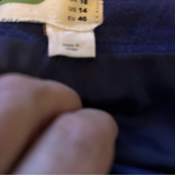 Anthropologie Suede MINI Skirt Lined w/Pockets 14 Real Leather Button-Front Blue - Picture 7 of 7